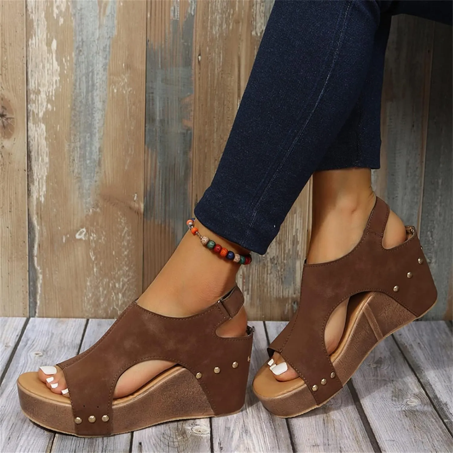 Sandals for Women 2025,Summer Sandals for Women 2025,Platform Wedge Sandals Open Toe Wedge Heels Casual Summer Dress Shoes Ladies Comfortable Vacation Shoes