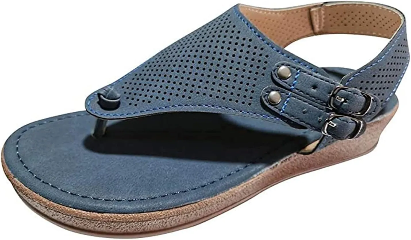 Sandals For Women Dressy Summer,Women's T-Strap Beach Sandals Casual Gladiator Strappy Thong Flip Flops Flat Slippers