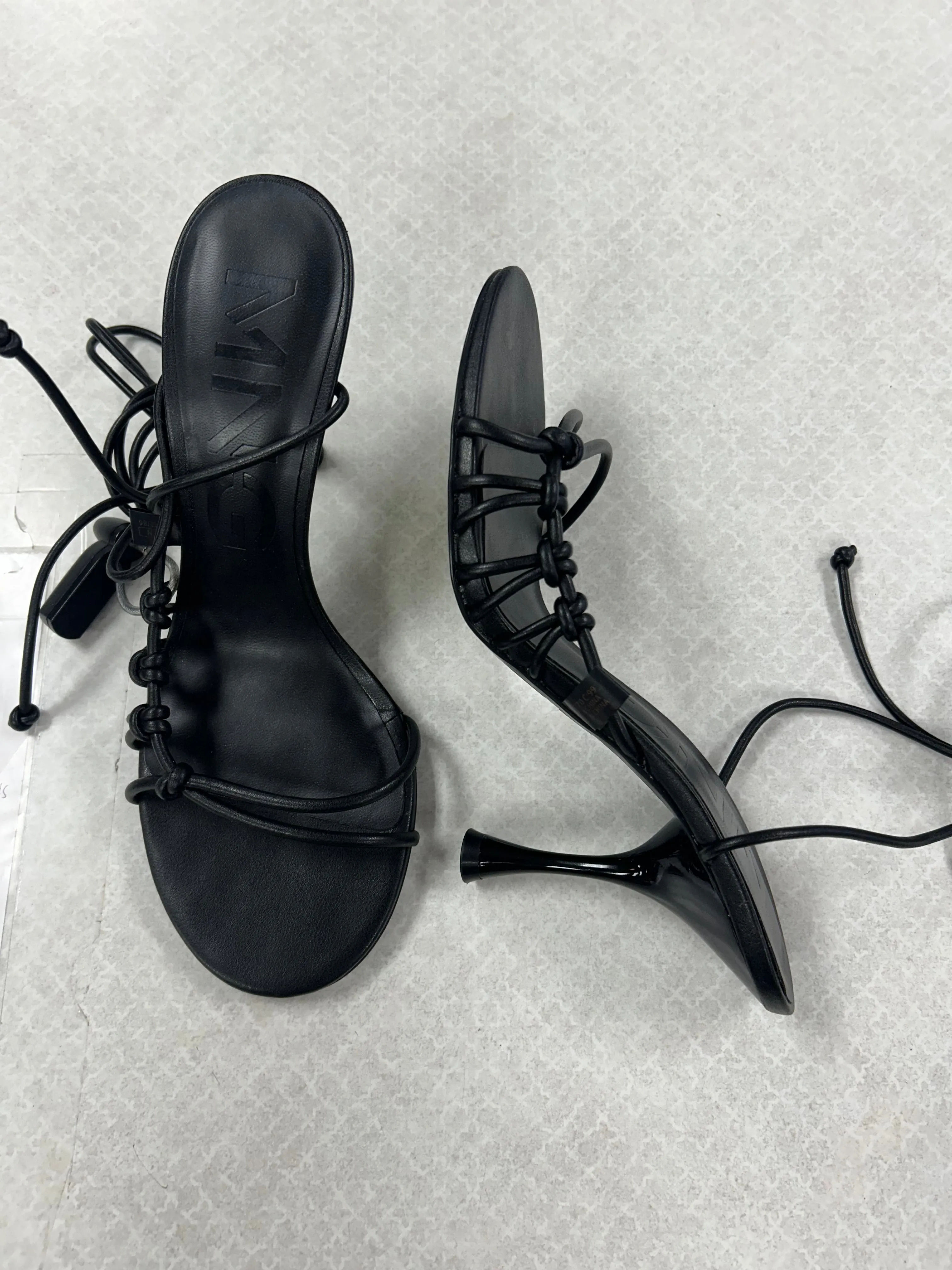 Sandals Heels Kitten By Mng In Black, Size: 7.5