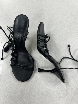 Sandals Heels Kitten By Mng In Black, Size: 7.5