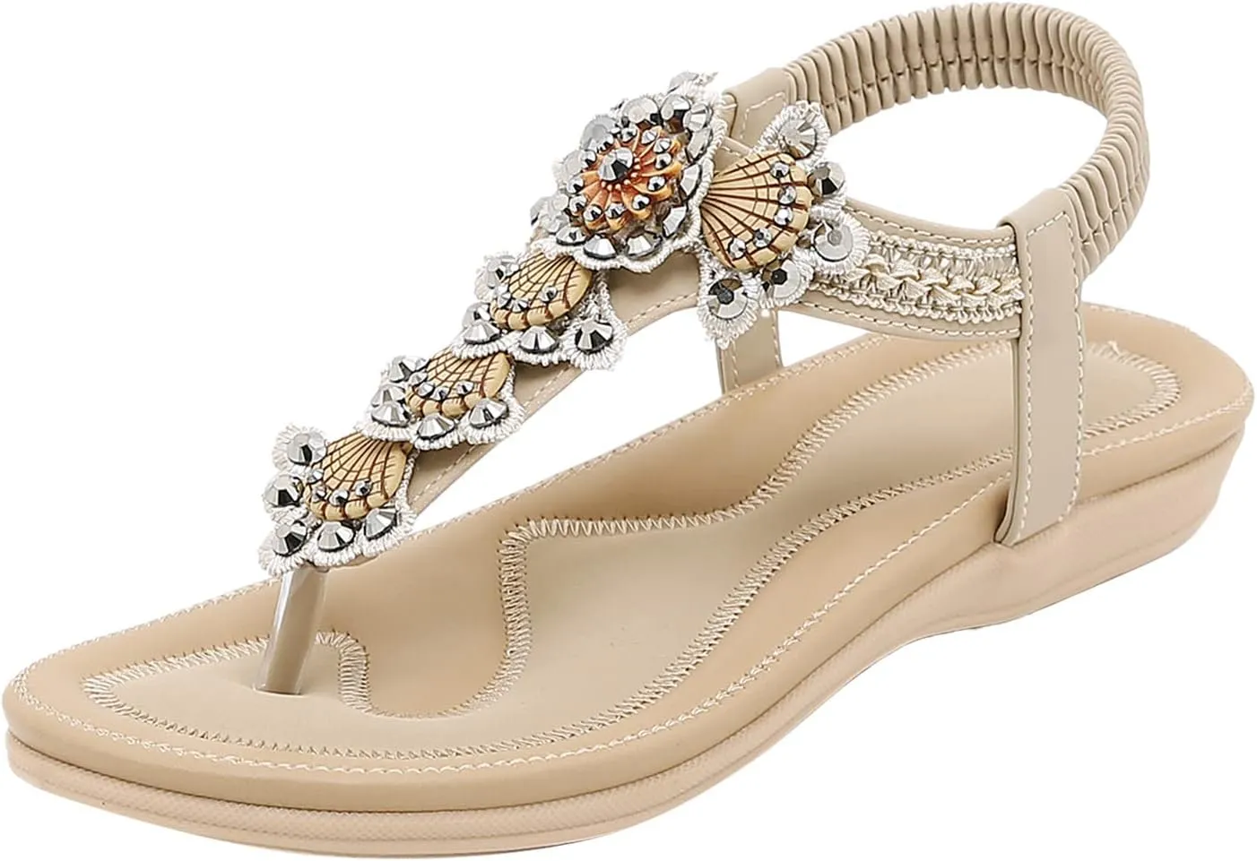 SBGMoSJ Slippers for Women Plantar Fasciitis Orthopedic Wedges for Women Comfortable Wedges for Women Soft High Heel Sandals for Women Comfortable Womens Flip Flops Gold Sandals Women