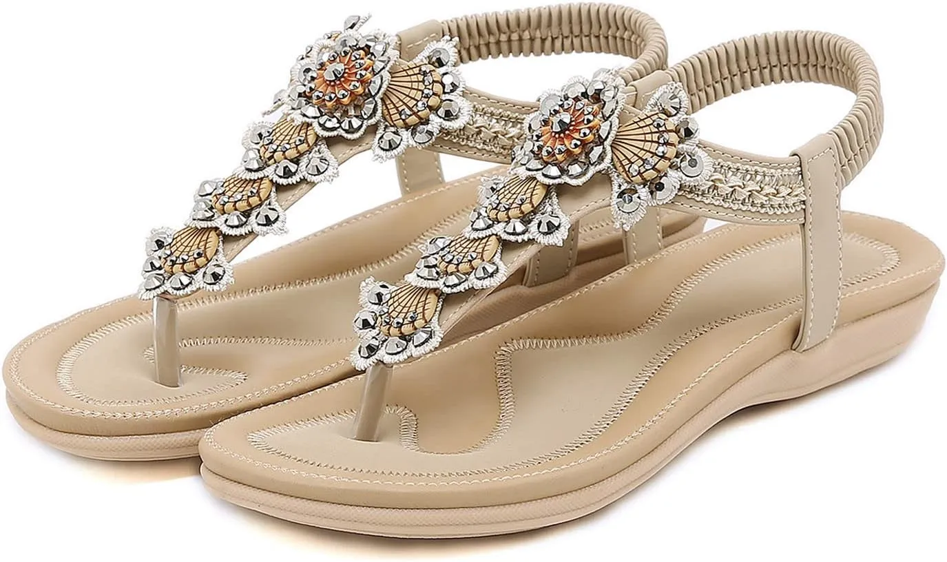 SBGMoSJ Slippers for Women Plantar Fasciitis Orthopedic Wedges for Women Comfortable Wedges for Women Soft High Heel Sandals for Women Comfortable Womens Flip Flops Gold Sandals Women