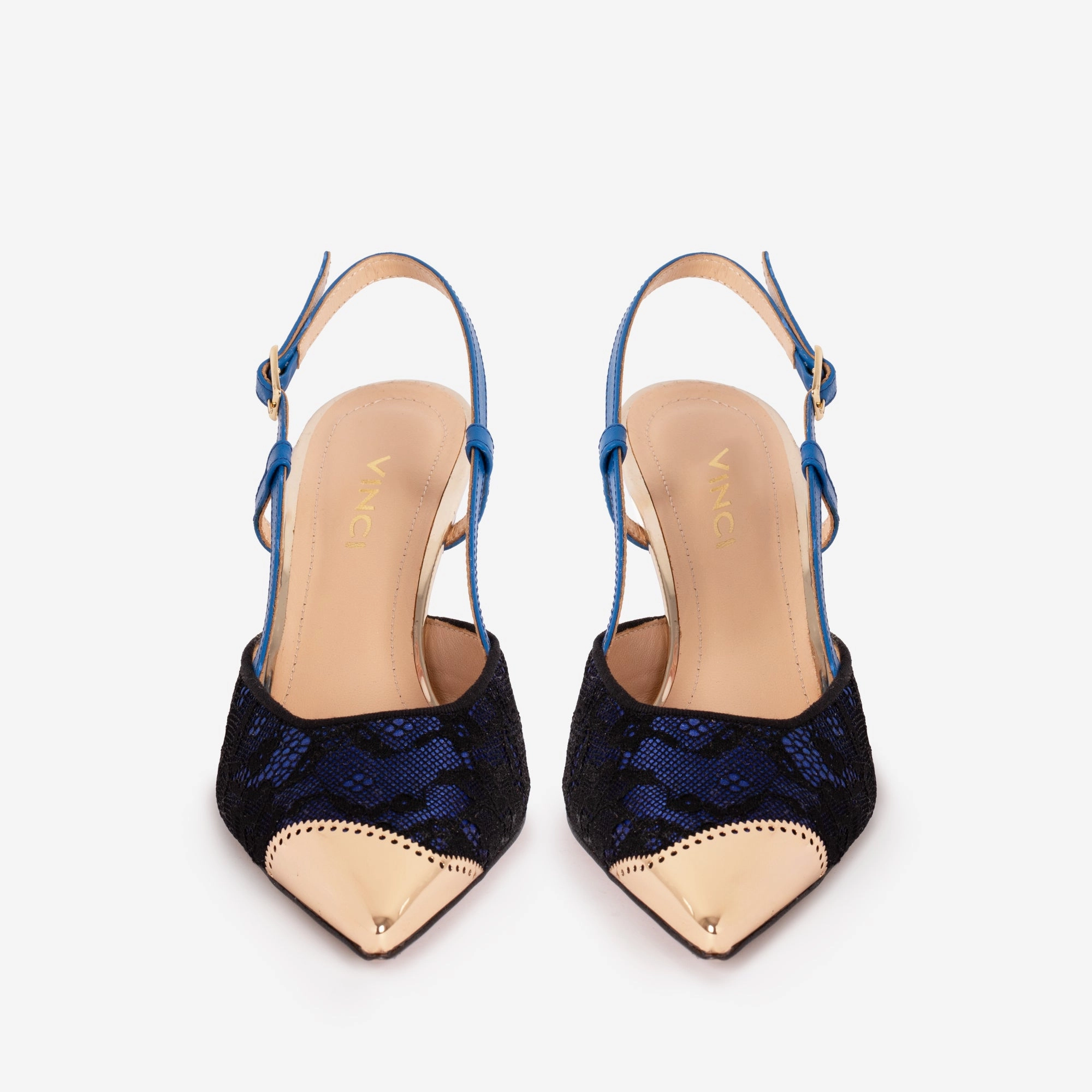 snowy Ultra-soft comfort The Bali Sax Blue Leather Slingback Women Sandal