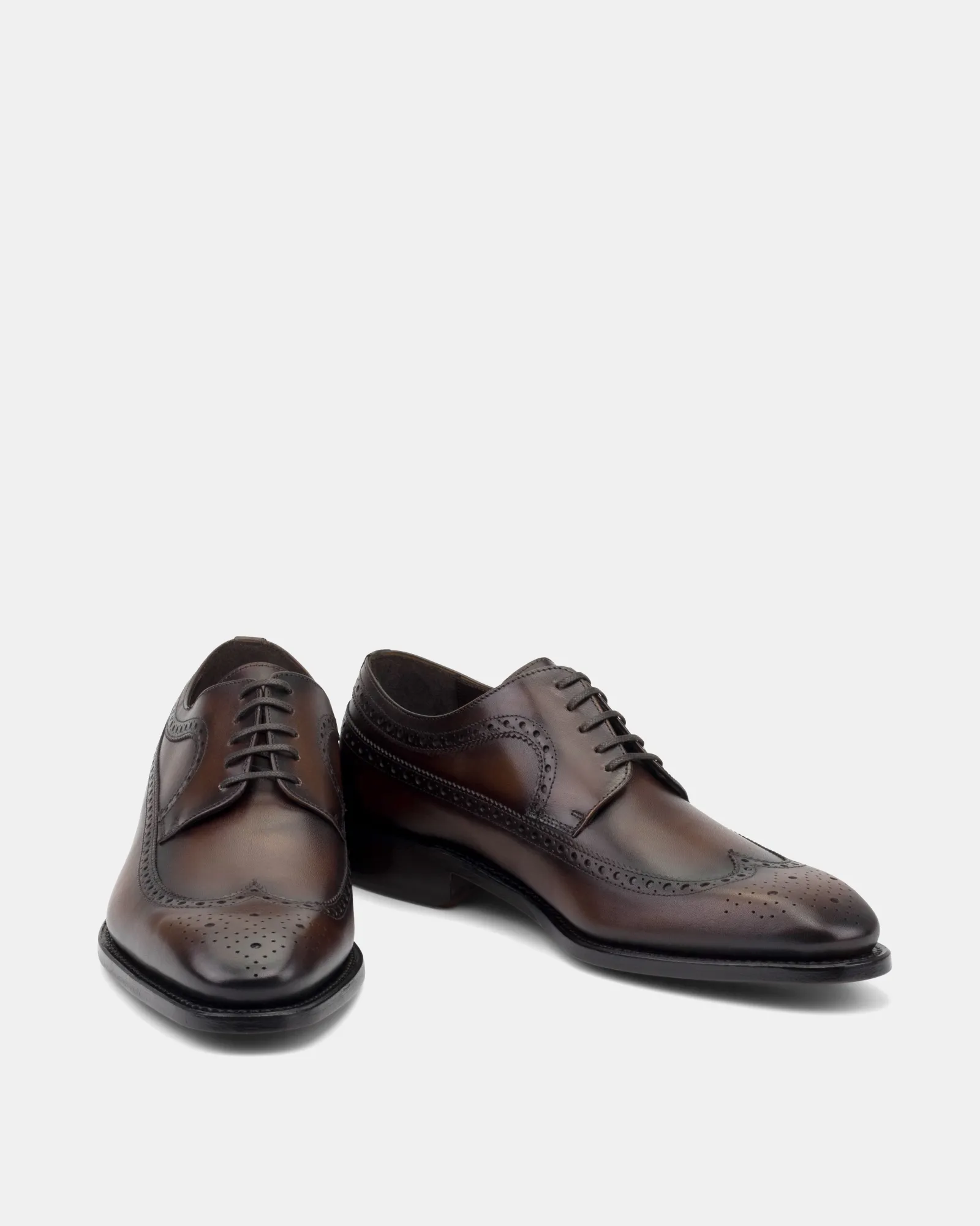 Soft ankle padding Spring Collection Alex Brown Wingtip Derby with Half-Rubber Soles - 722