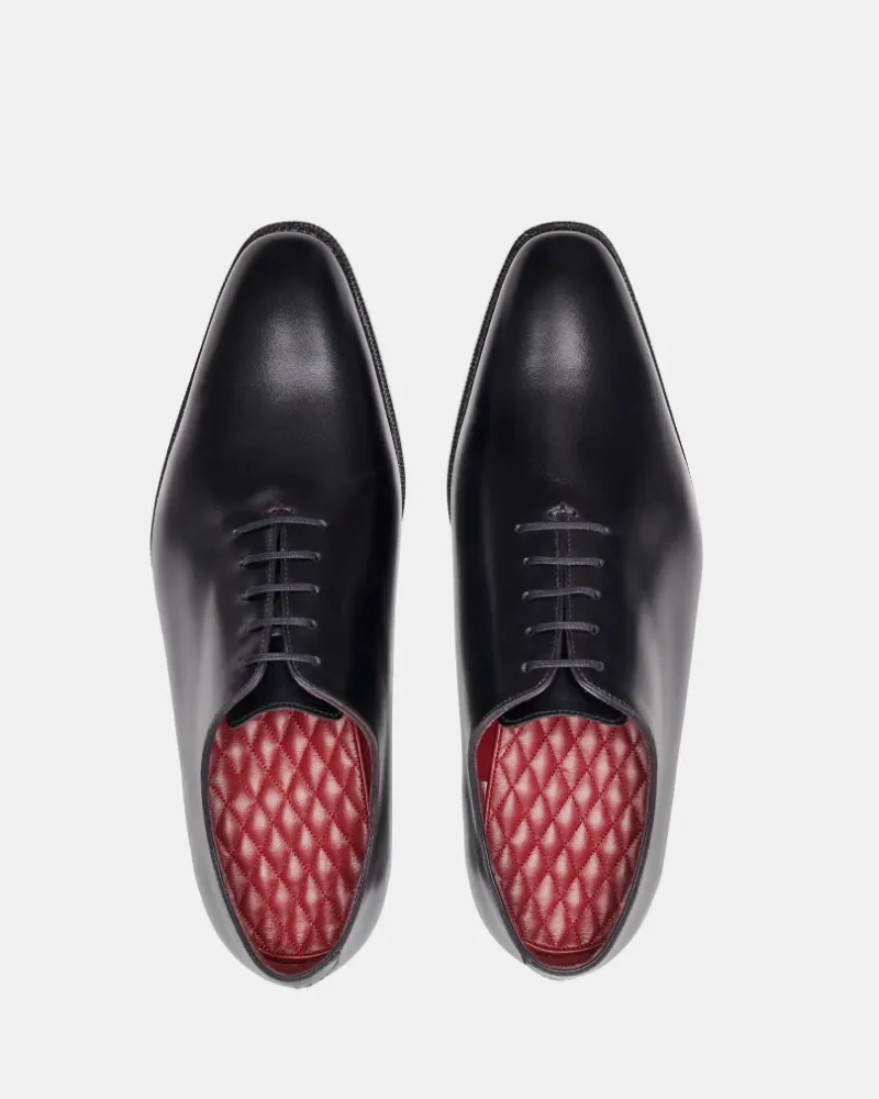 Black Wholecut Oxford Dress Shoe Soft Texture