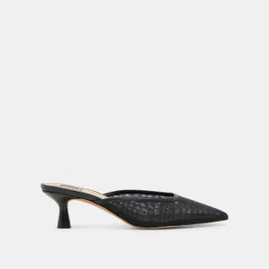 CLEO HEELS ONYX MESH Slip On Style Zip Loop