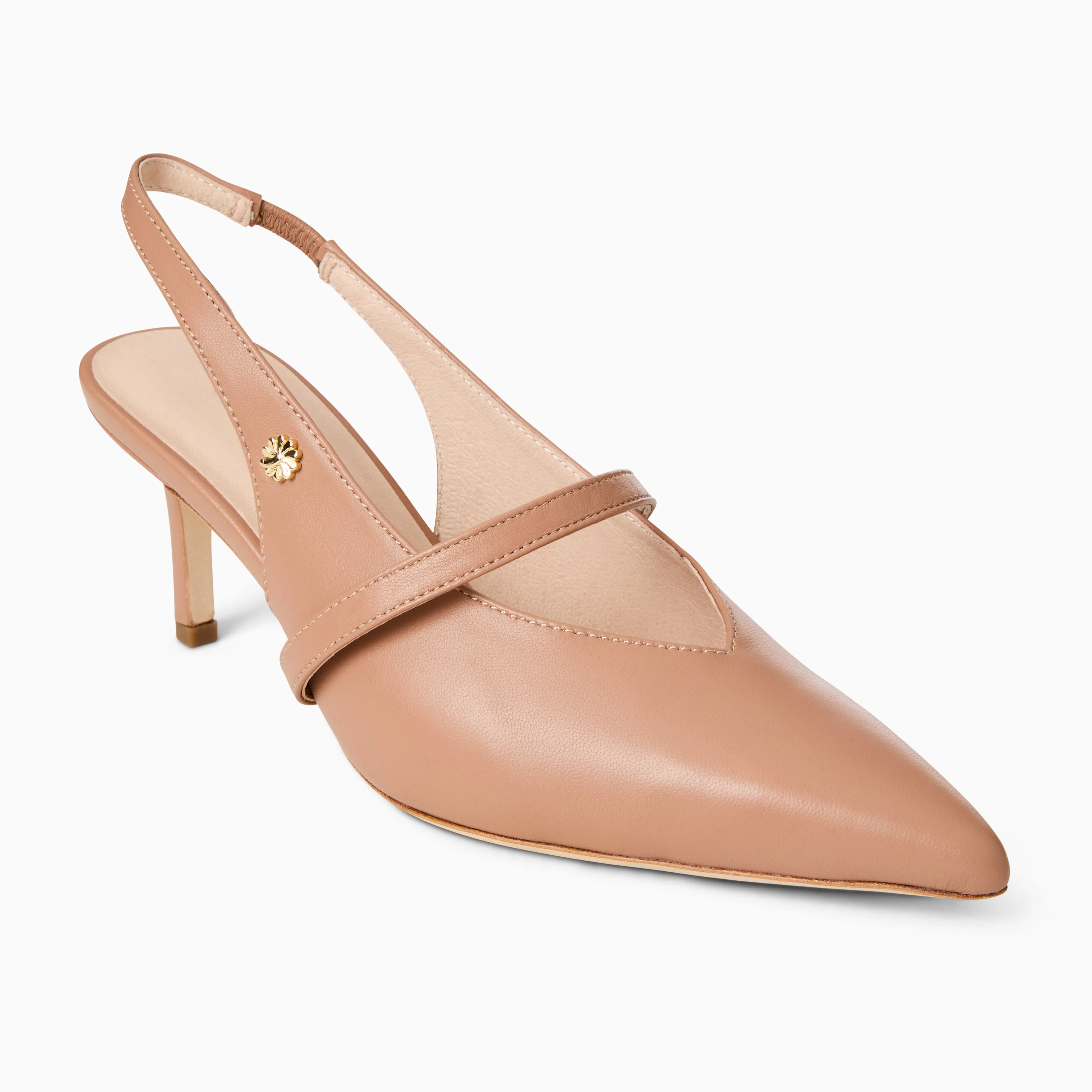 Blythe Leather Slingback Heel Effortless Comfort Fashion Queen