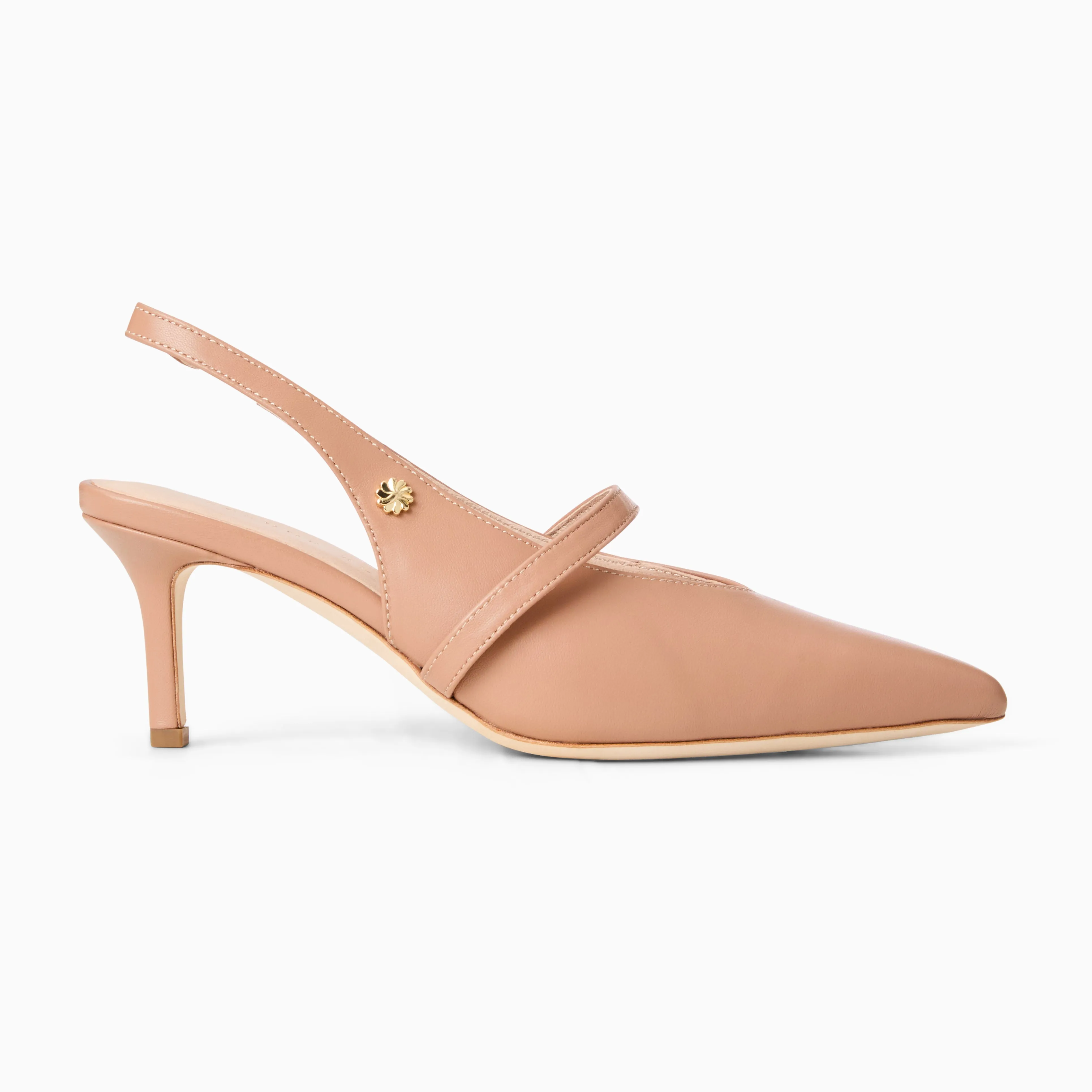 Blythe Leather Slingback Heel Sophisticated Footwear Embellished