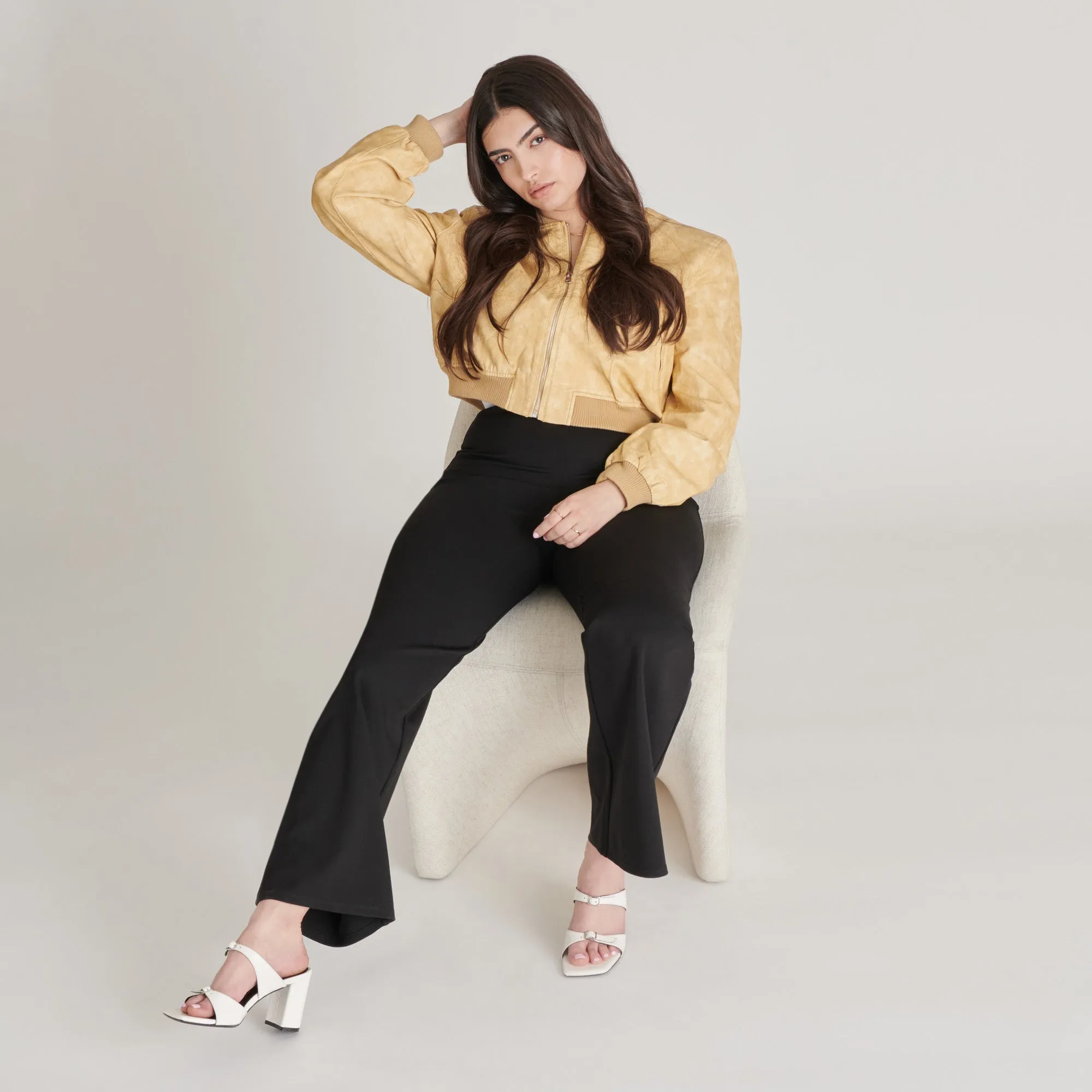 Chic Booties SHANE HEELS OFF WHITE CRINKLE PATENT