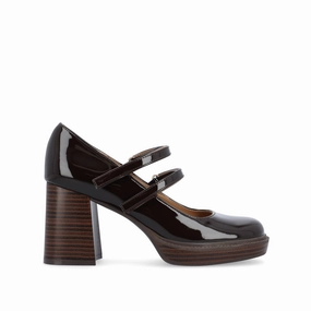 Recycled Rubber Outsole school shoes SHASTA MARY JANE PUMP HEELS IN WIDE