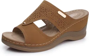 SHIBEVER Wedge Sandals Women Summer: Comfortable Open Toe Dressy Platform Sandal Shoes