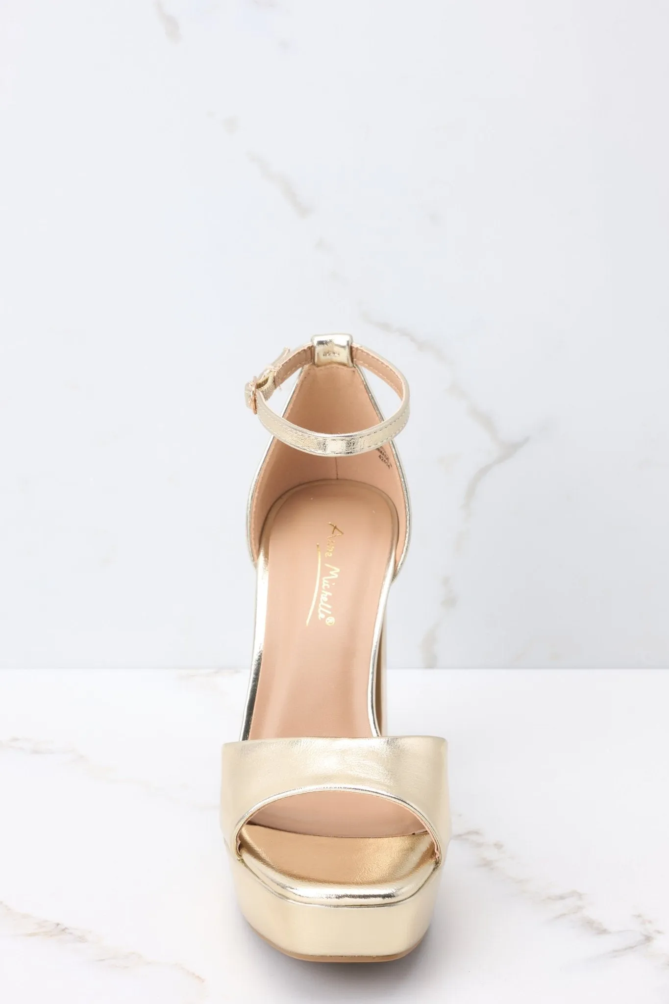 Shine Over Gold Ankle Strap Heels