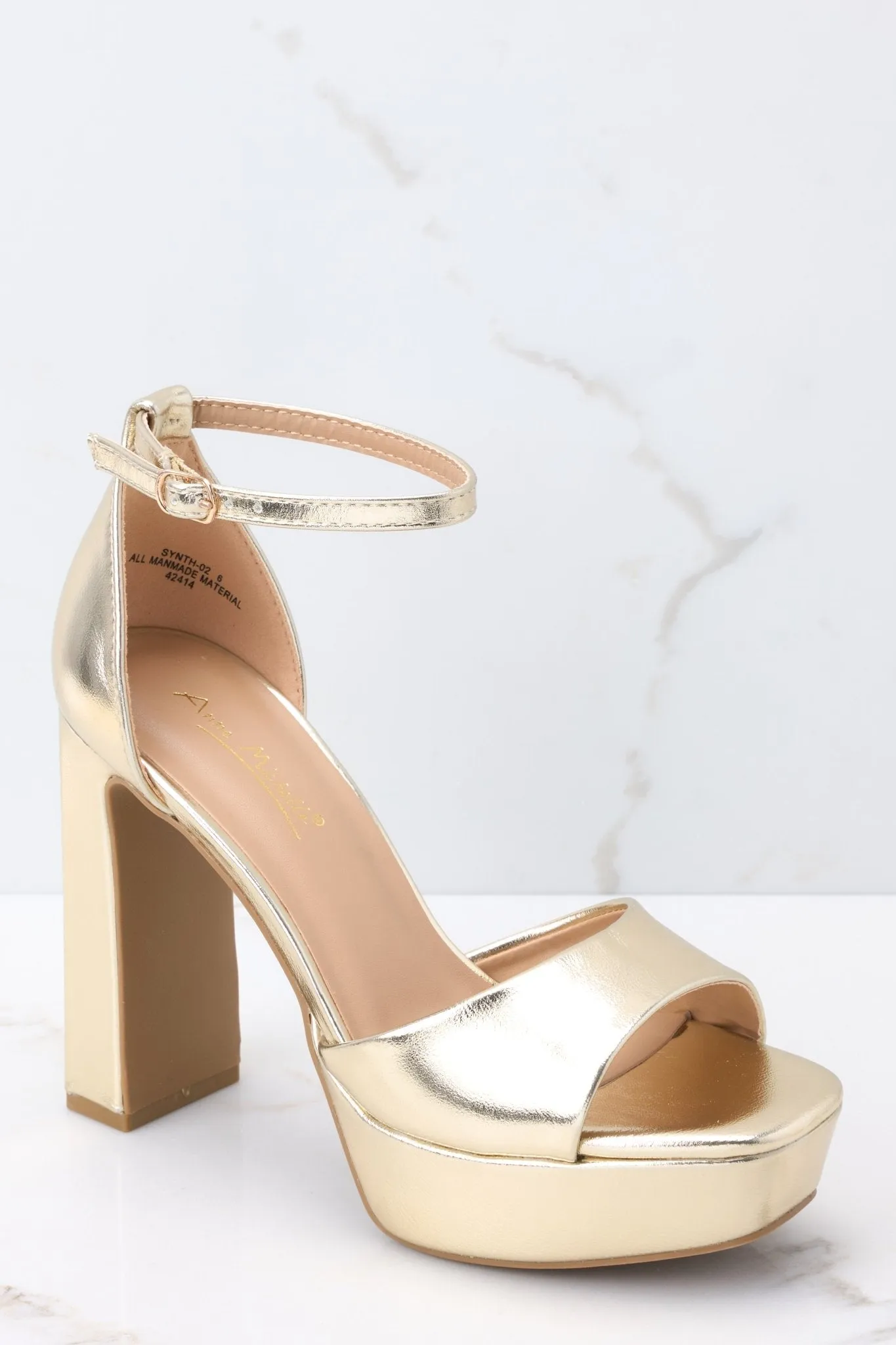 Shine Over Gold Ankle Strap Heels