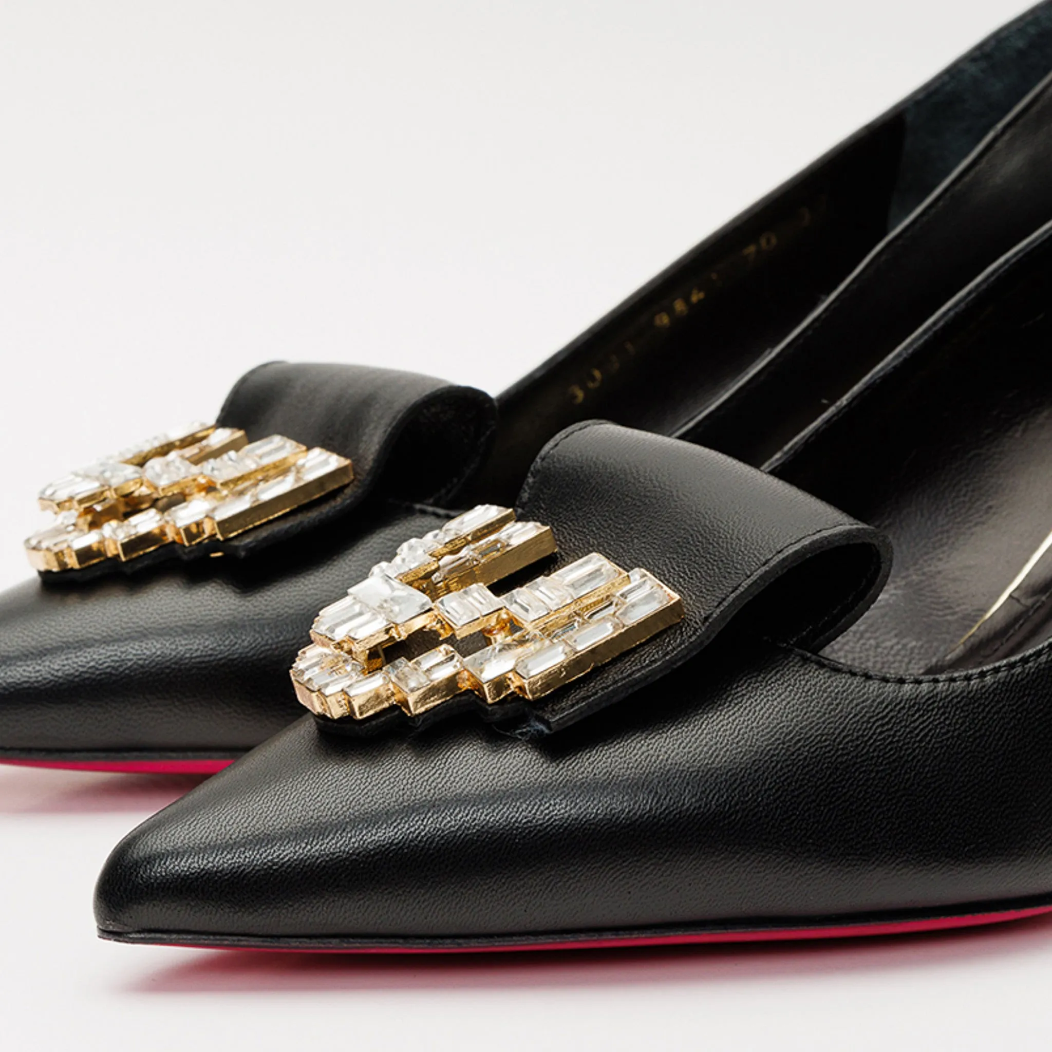 Alluring Design Fashion boots The Love Black Leather Block Heel Pump Women Shoe