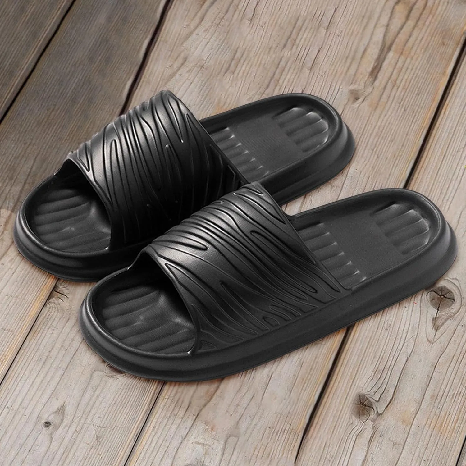 Shower Shoes Non Slip Quick Drying Bathroom Slippers for Women Men Non Slip Quick Drying Cloud Slides for Women with Arch Support