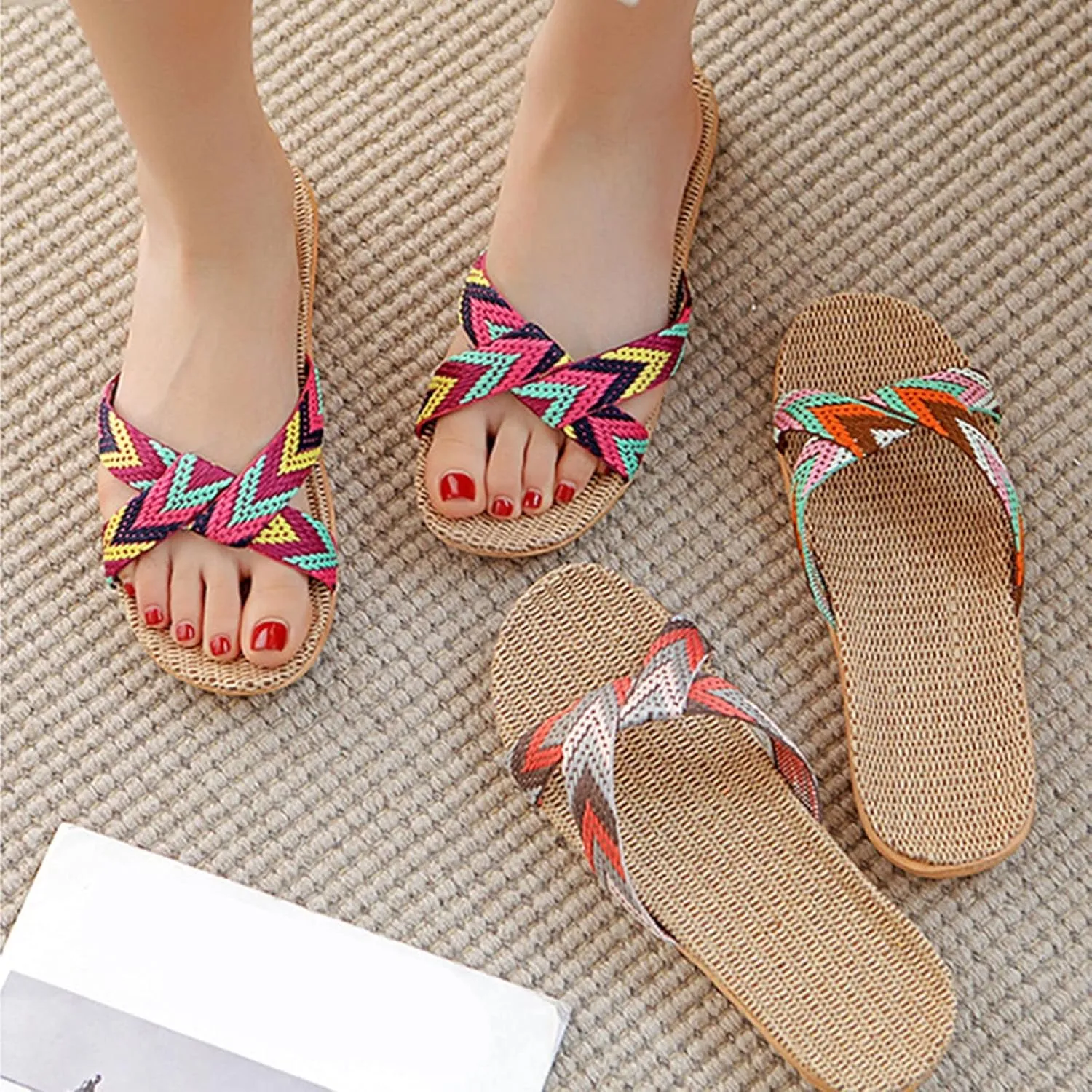 Silent Home Slippers Linen Men's And Women's Summer Home Floor Non Slip Bottom Handmade Slippers