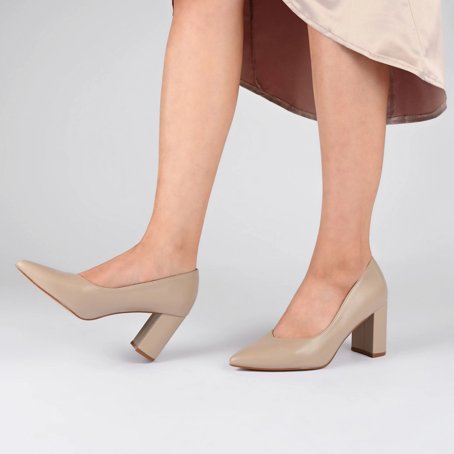 SIMONNE WARM SHADE PUMP HEELS IN WIDE Padded look