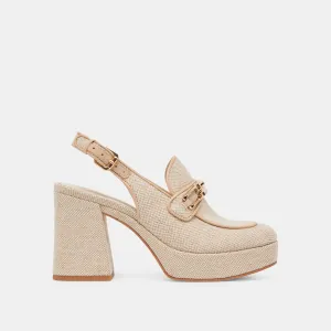 SIRUS HEELS SANDSTONE WOVEN Leather Material Casual Comfort
