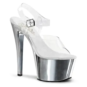 SKY-308 Silver Chrome Platform Stripper Shoes