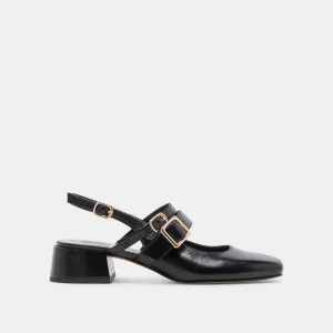 Fashion Edge PATZY HEELS MIDNIGHT CRINKLE PATENT LEATHER