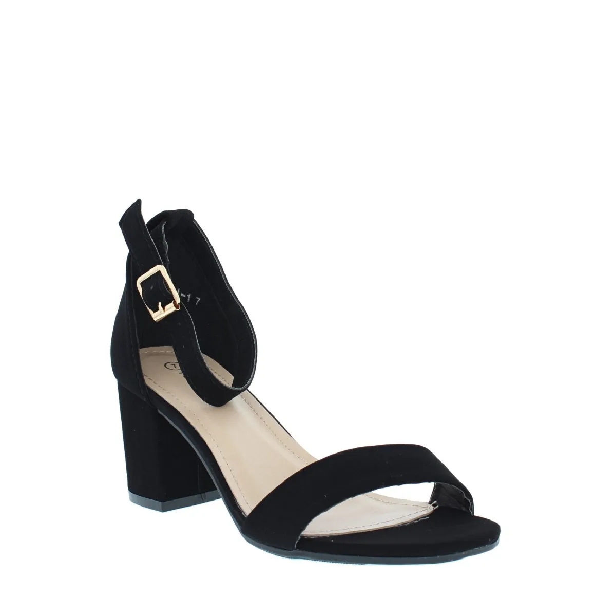 Designer Touch Casual Heels Buckle Strap Chunky Heel Sandal (BLACK)