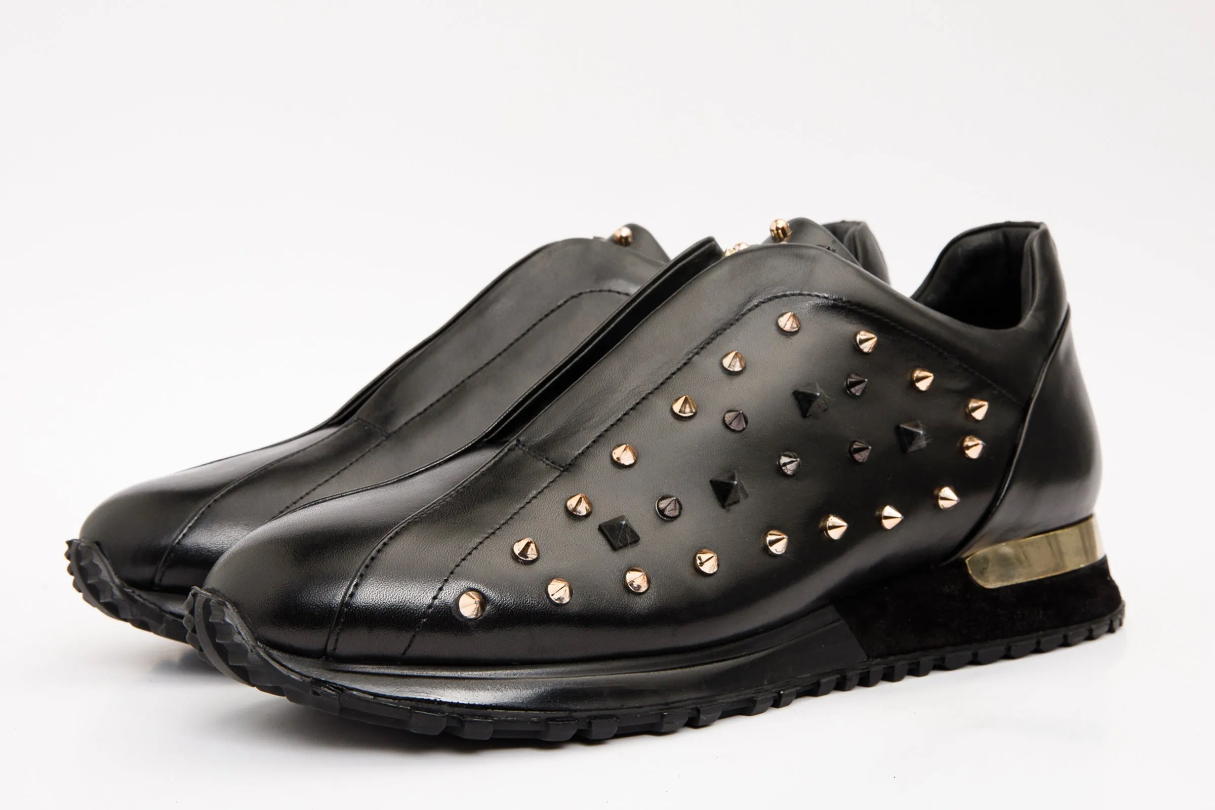 Sport Influence Canvas The Infanta Black Spike Leather Men  Sneaker Limited Edition