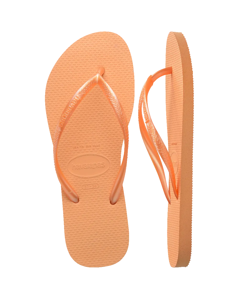 Slim Flip Flops in Peach