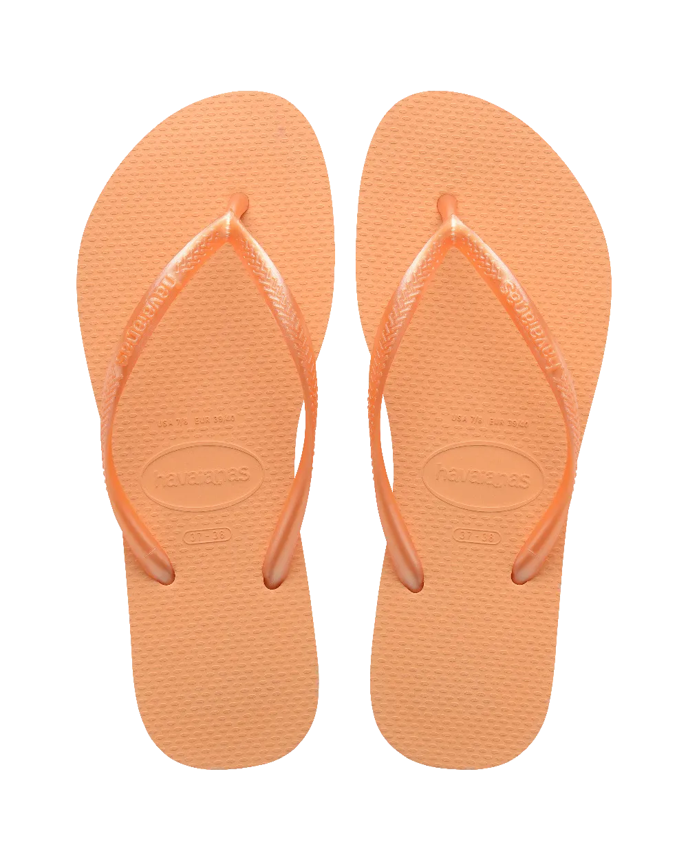 Slim Flip Flops in Peach
