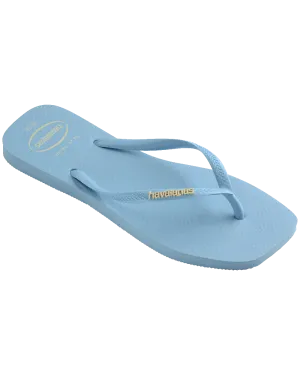 Slim Square Logo Pop Up Flip Flops in Lavender Blue