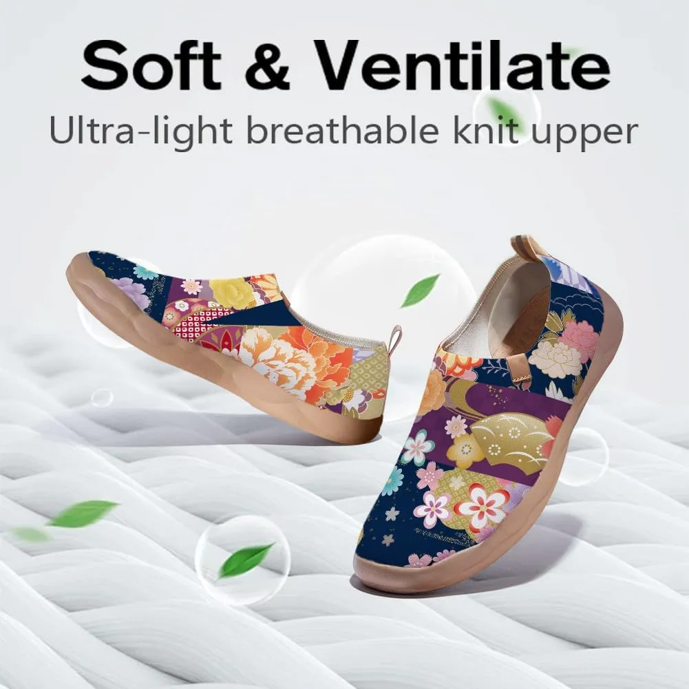 Slip On Loafers for Women Art Painted Knit Casual Shoes Lightweight Comfort Travel Sneaker