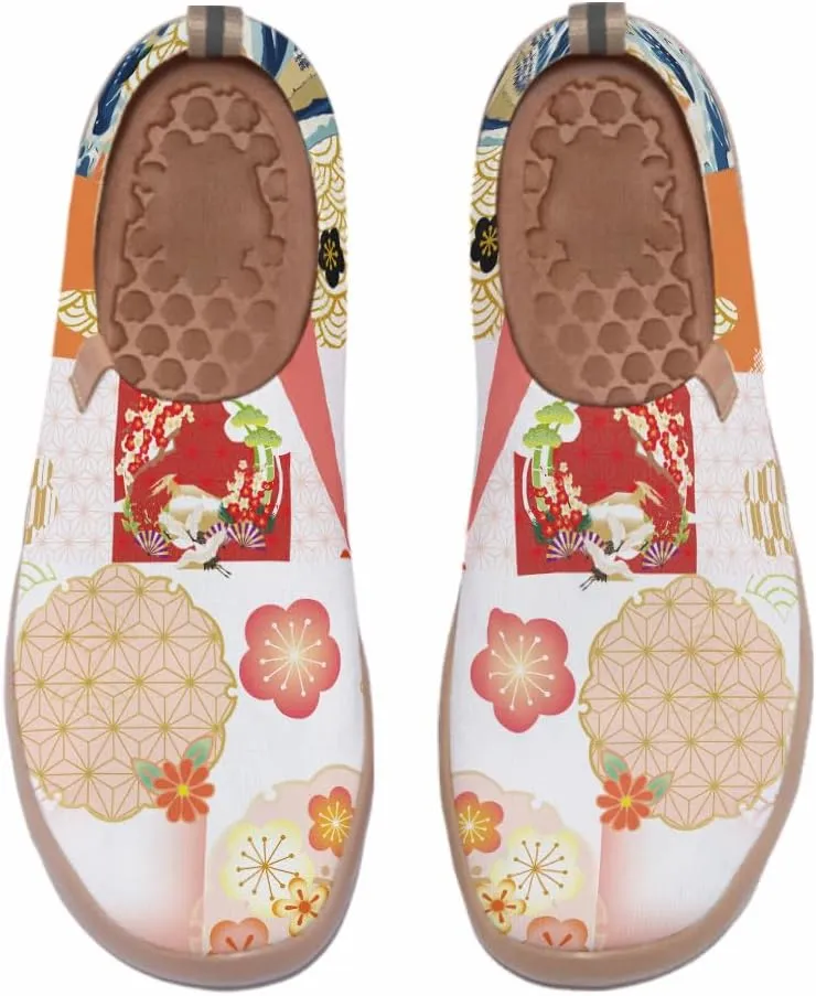 Slip On Loafers for Women Art Painted Knit Casual Shoes Lightweight Comfort Travel Sneaker
