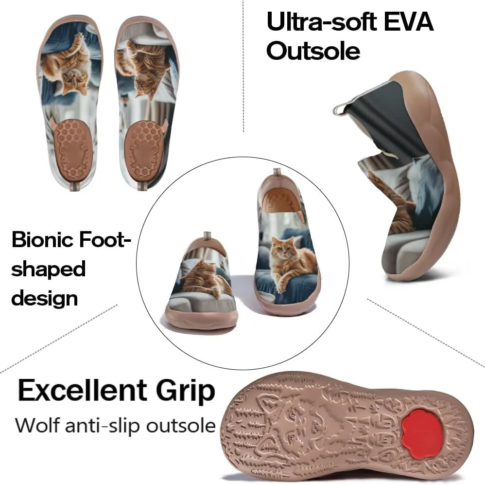 Slip On Loafers for Women Art Painted Knit Casual Shoes Lightweight Comfort Travel Sneaker