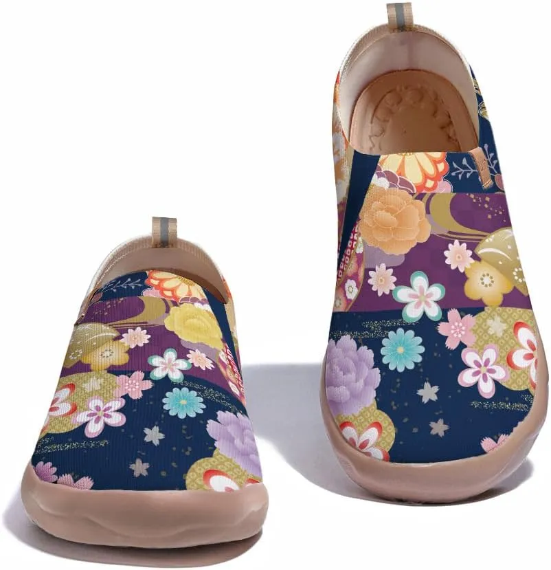 Slip On Loafers for Women Art Painted Knit Casual Shoes Lightweight Comfort Travel Sneaker