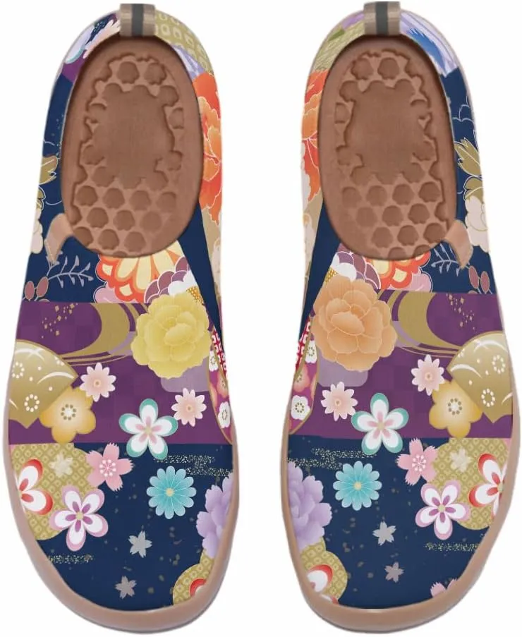 Slip On Loafers for Women Art Painted Knit Casual Shoes Lightweight Comfort Travel Sneaker