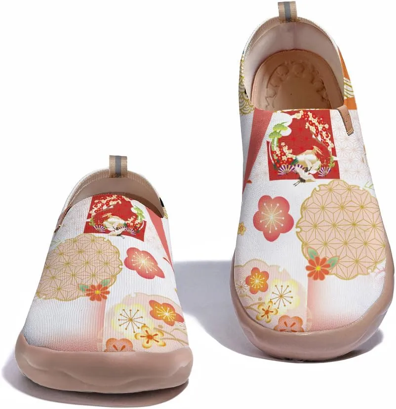 Slip On Loafers for Women Art Painted Knit Casual Shoes Lightweight Comfort Travel Sneaker