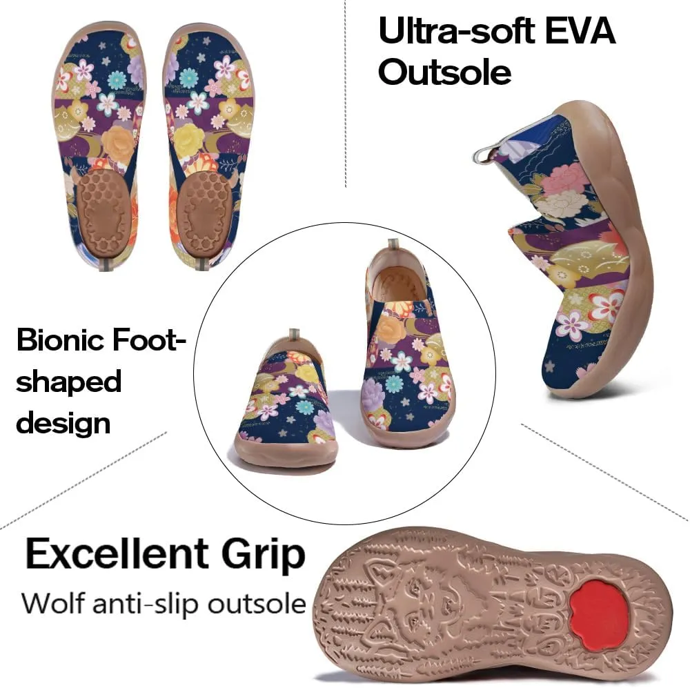 Slip On Loafers for Women Art Painted Knit Casual Shoes Lightweight Comfort Travel Sneaker