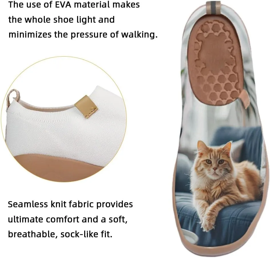 Slip On Loafers for Women Art Painted Knit Casual Shoes Lightweight Comfort Travel Sneaker