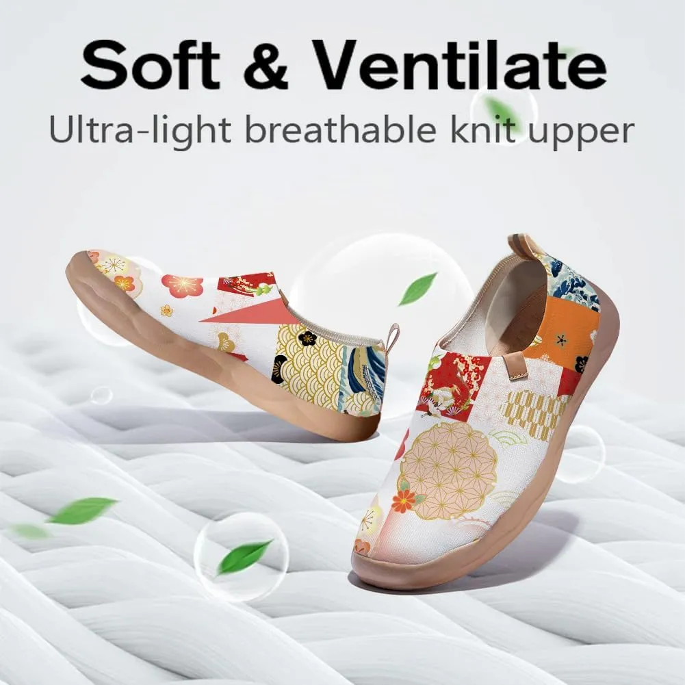 Slip On Loafers for Women Art Painted Knit Casual Shoes Lightweight Comfort Travel Sneaker