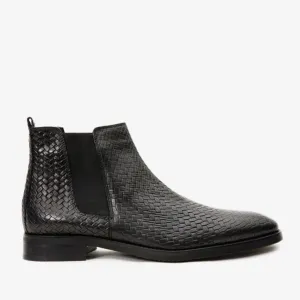 The Oslo Black Leather Chelsea Men Boot Reinforced Form Mountain Climber Minimal Design