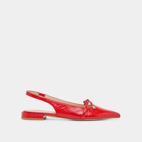 PAYGE FLATS CHILI CRINKLE PATENT Forest Step
