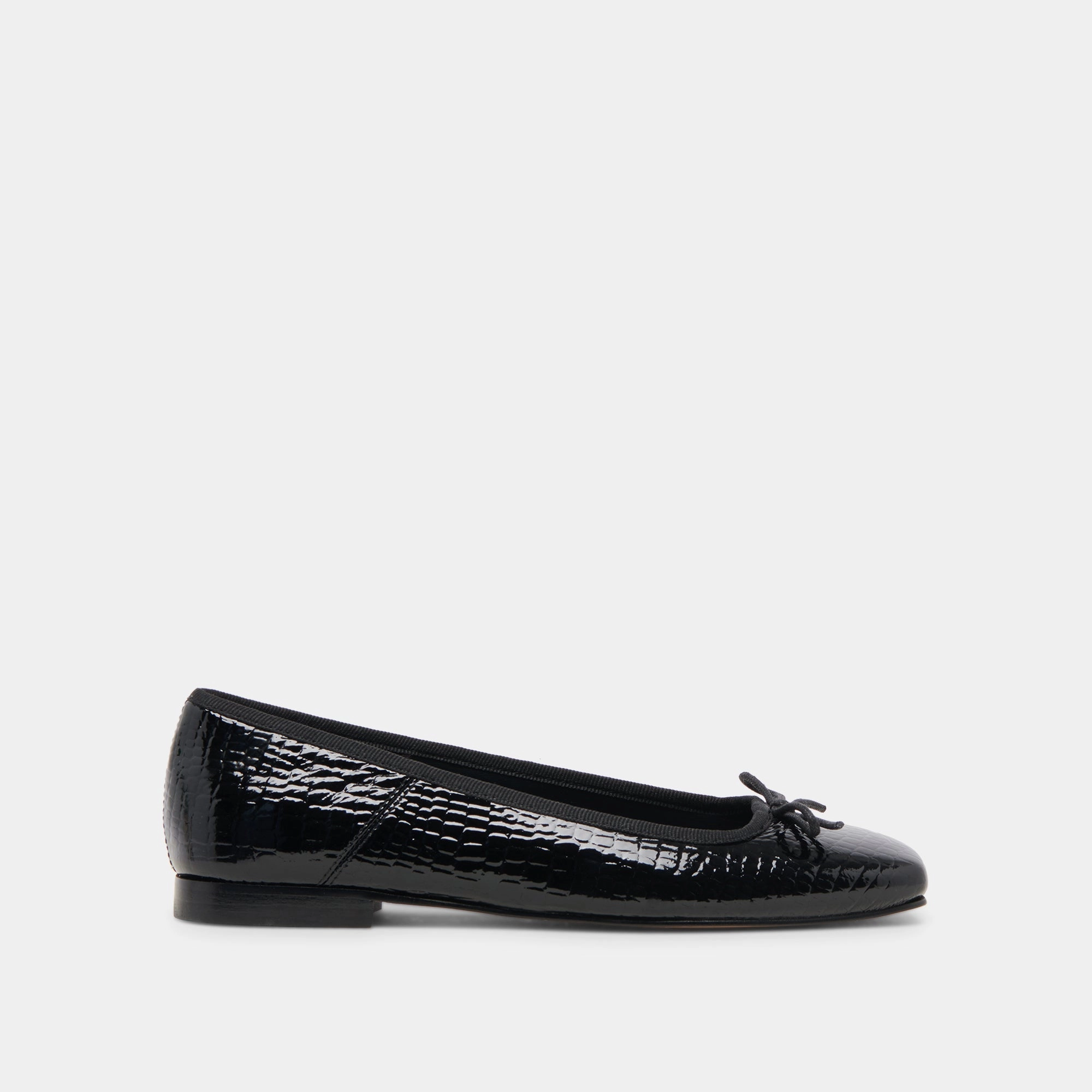 ANISA BALLET FLATS NOIR EMBOSSED LEATHER - re:vita Boat Mood