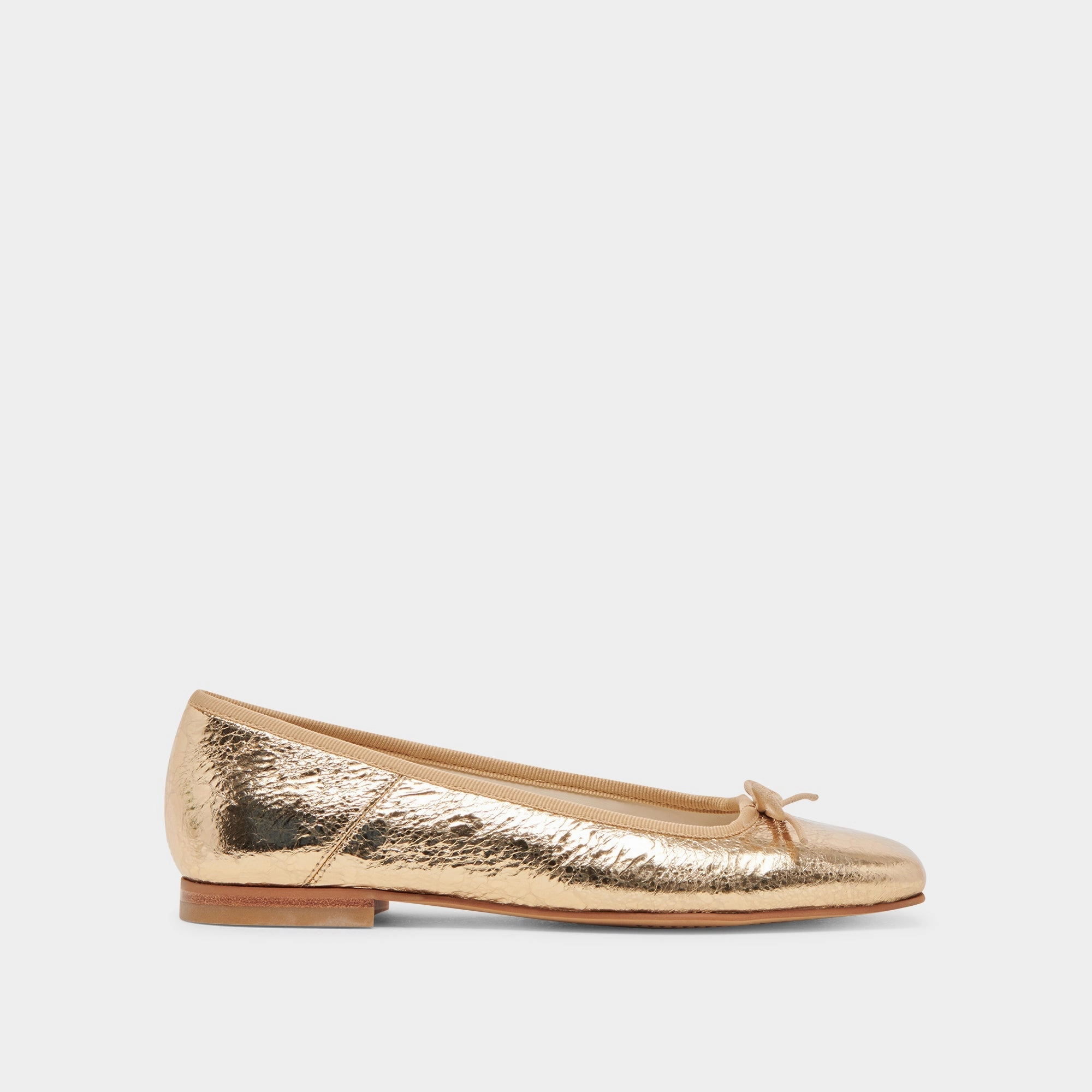 Team Glow Cozy Support ANISA BALLET FLATS GOLD DISTRESSED LEATHER - re:vita