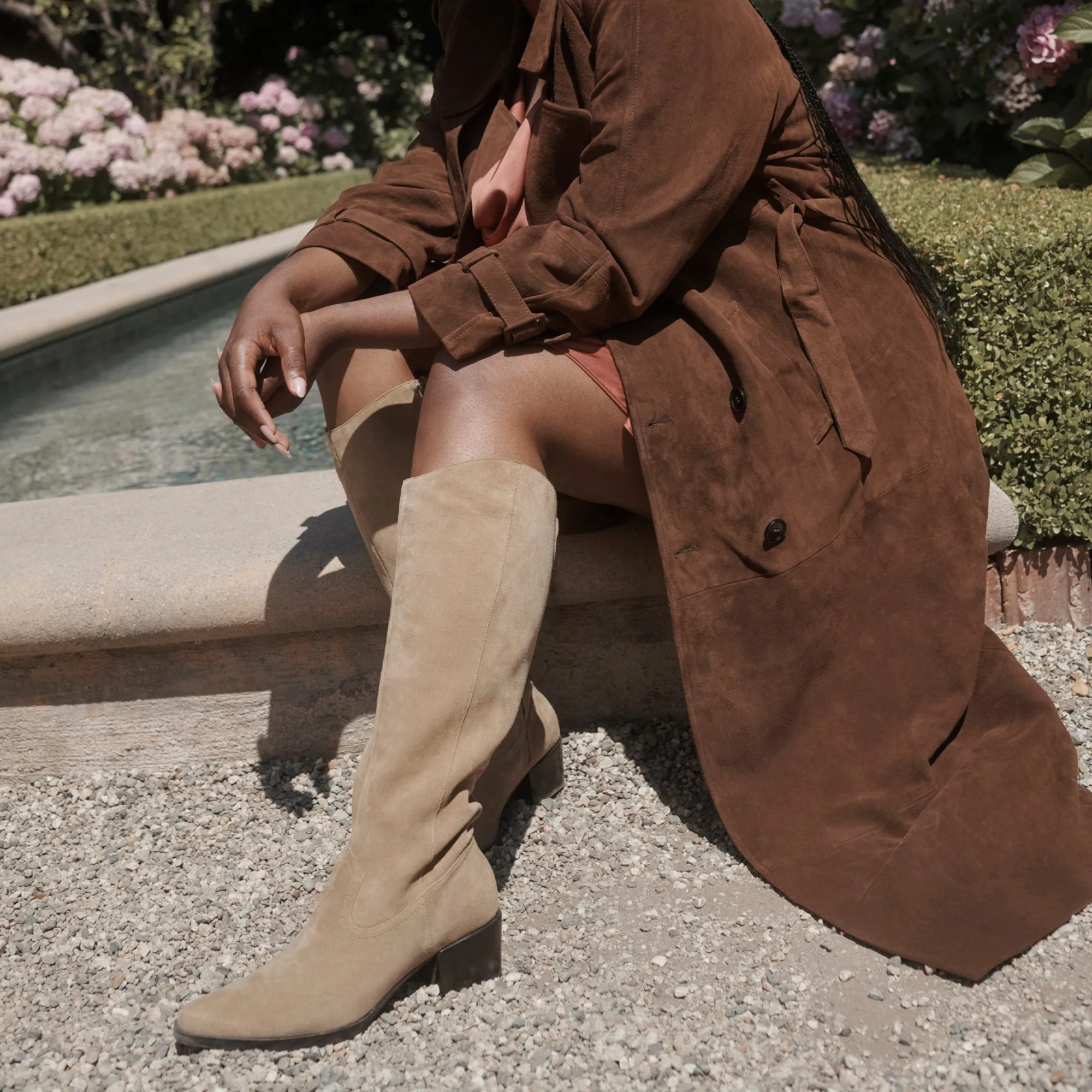 Nature Lover VIRONA H2O WIDE CALF BOOTS DK TAUPE SUEDE