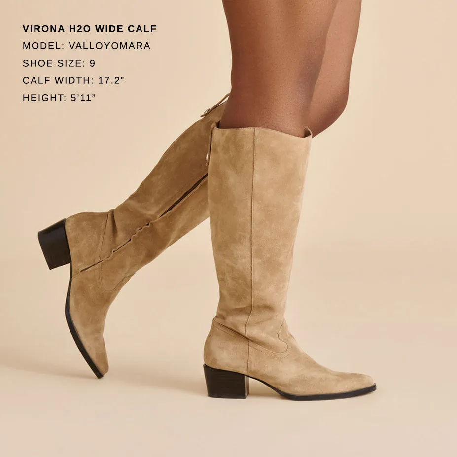 VIRONA H2O WIDE CALF BOOTS DK TAUPE SUEDE Warm Touch Utility Design