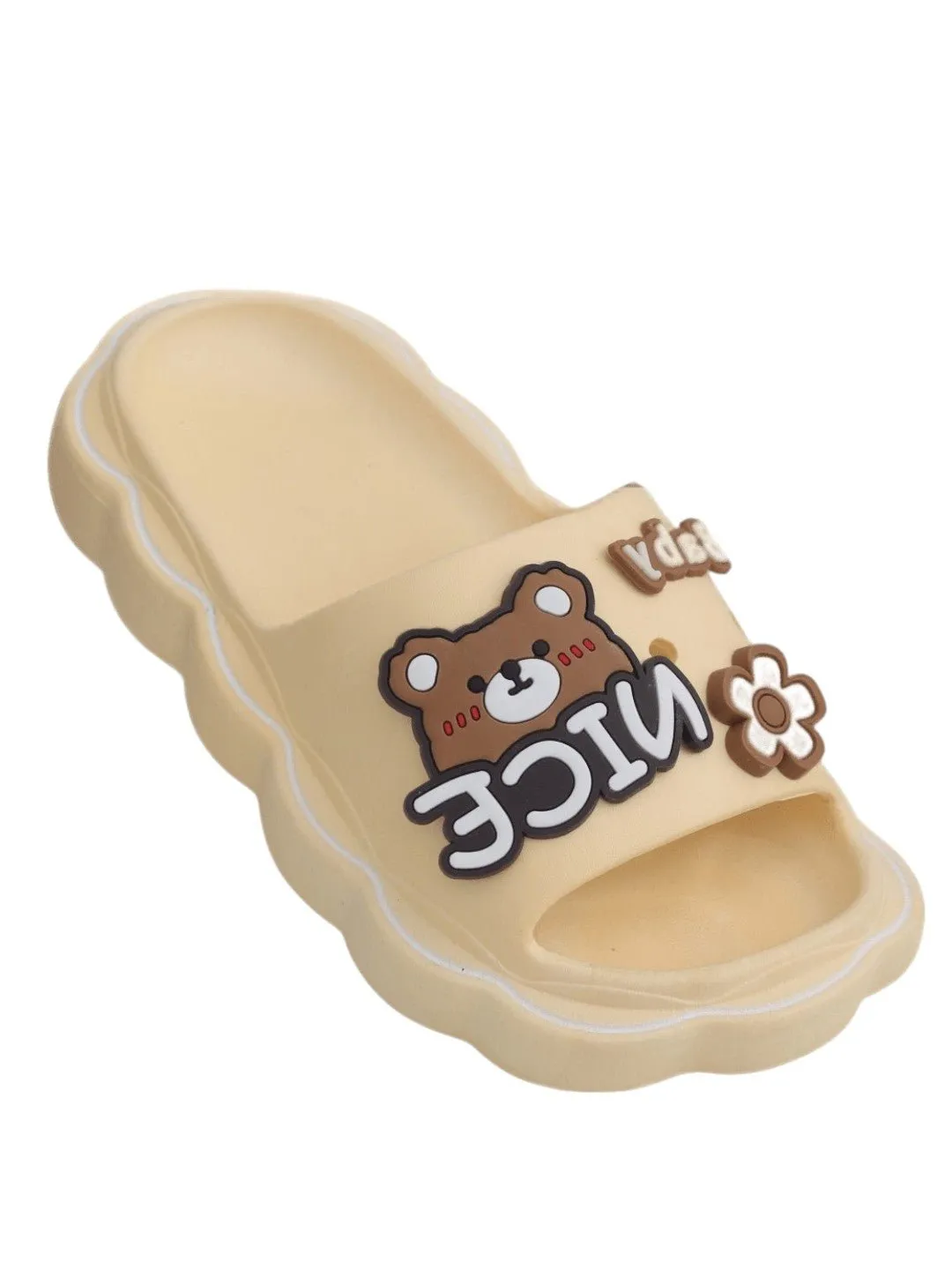 Snuggly Baby Bear Beige Slides - Tiny Toes' Cozy Companion