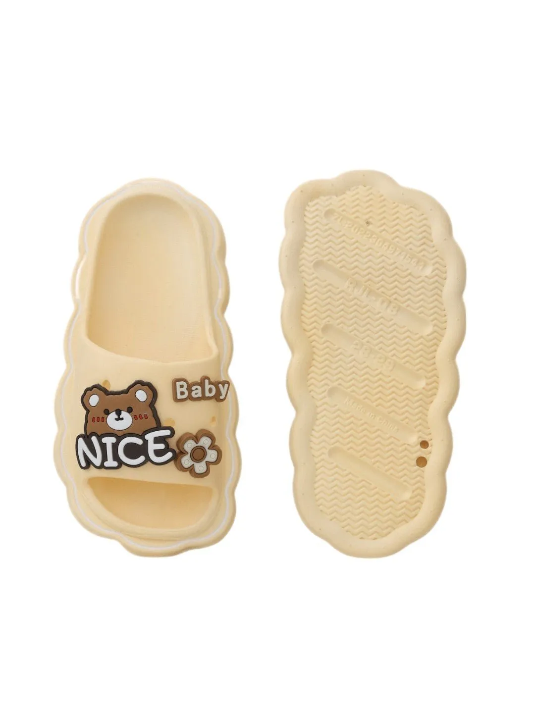 Snuggly Baby Bear Beige Slides - Tiny Toes' Cozy Companion