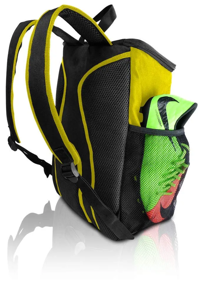 Soccer Backpack with Ball Holder Compartment - | Bag Fits All Soccer Equipment & Gym Gear (Black) (Yellow)
