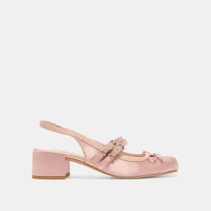 LORIS HEELS BLUSH SATIN Daily Spark Sophisticated Look