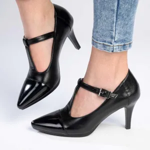 Soft Style Hush Puppies Phoenix Court Heel - Black