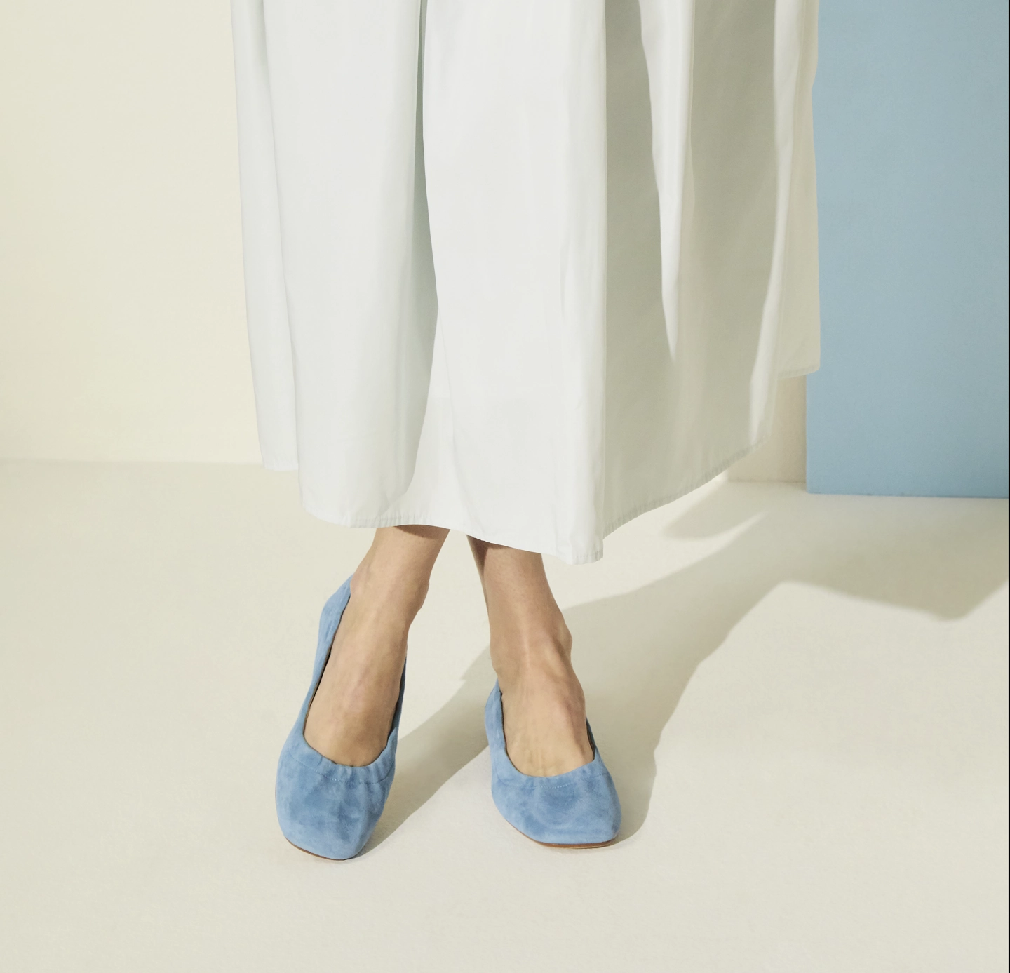 Santa Maria Italian Suede Ballet Flat Reinforced Seams urban scene